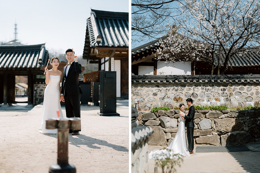 Korea Pre-Wedding with Cherry Blossoms at Seonyudo Park & Namsangol Hanok Village by Jungyeol on OneThreeOneFour 17