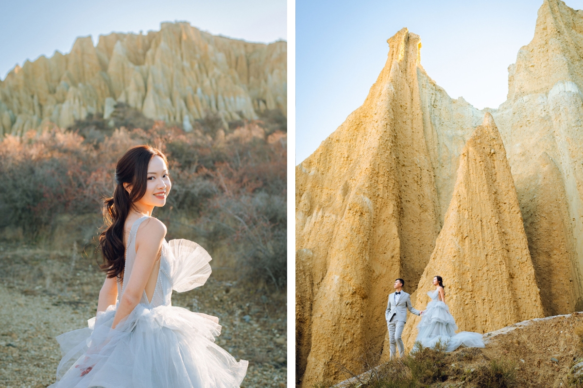 New Zealand Pre-Wedding Photoshoot with Lake Wakatipu, Skippers Canyon, Lake Tekapo, Mount Cook, and Omarama Clay Cliffs by Fei on OneThreeOneFour 23