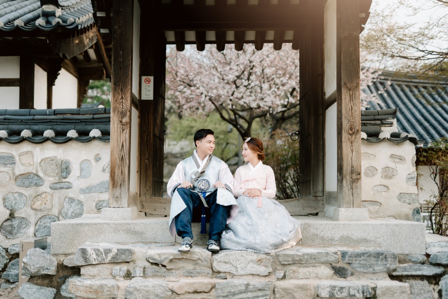 C&J: Korea Spring Pre-wedding Photoshoot with Hanbok at Namsangol Hanok Village and Nami Island by Jungyeol on OneThreeOneFour 3