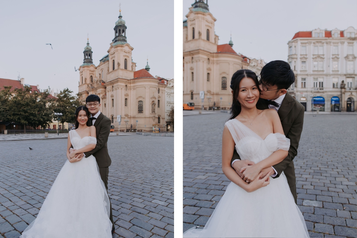 Prague Pre-Wedding Photoshoot with Old Town Square, Astronomical Clock, Charles Bridge and St Vitus Cathedral by Nika on OneThreeOneFour 21