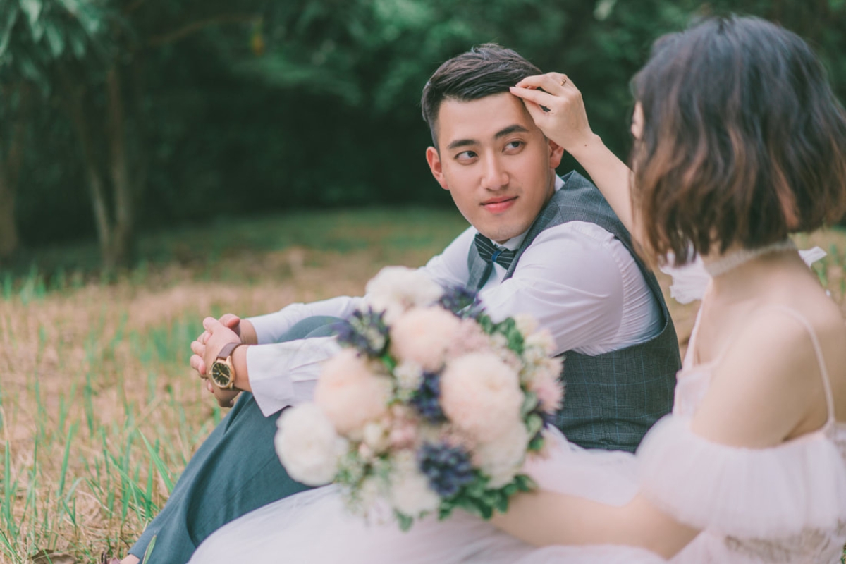 Taiwan Pre-Wedding Photoshoot Abandoned Estate Blue House Gardens by  on OneThreeOneFour 32