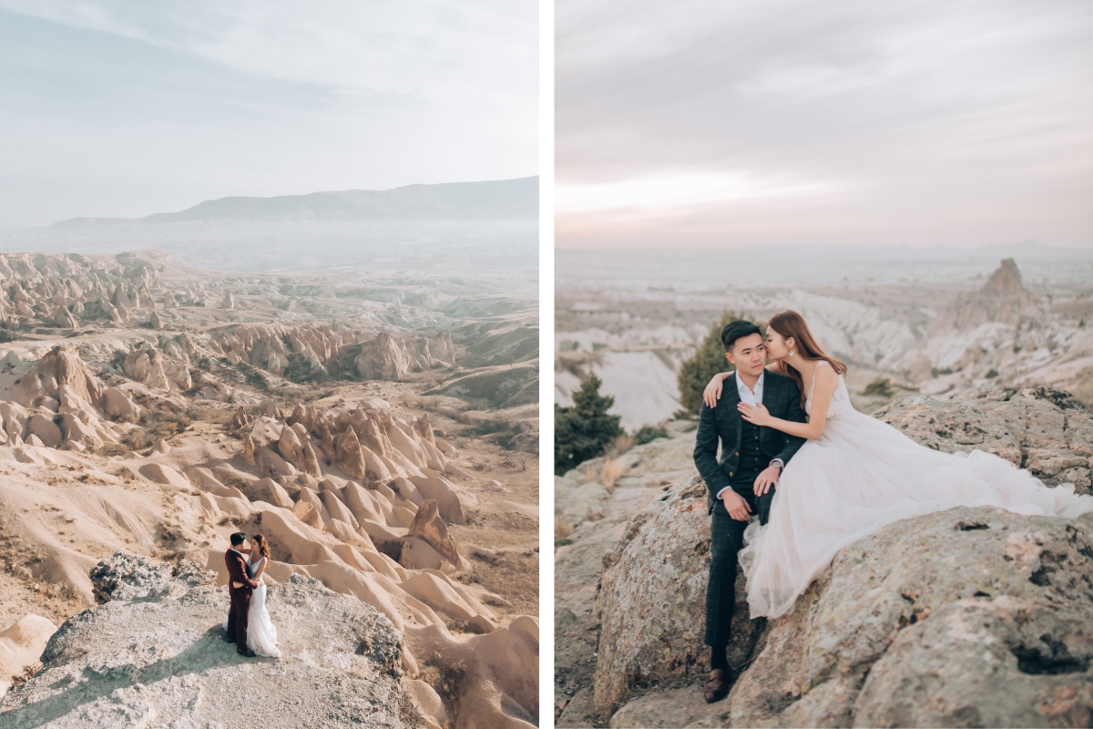 Cappadocia Pre-Wedding Photoshoot Hot Air Balloons Vintage Car Carpet Shop Mountains by Aric on OneThreeOneFour 1