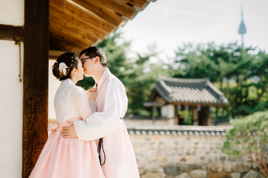 J&A: Korea Hanbok Pre-wedding Photoshoot At Namsangol Hanok Village by Jungyeol on OneThreeOneFour 7