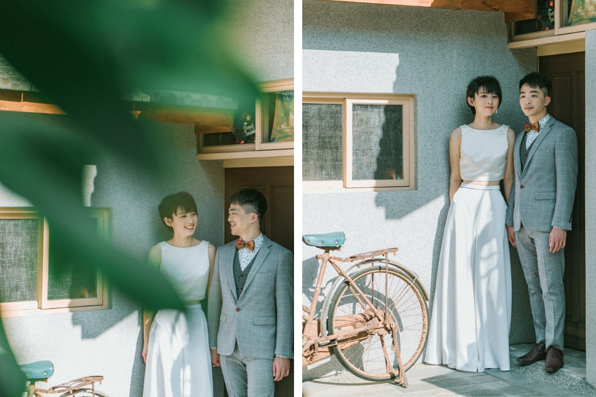 Taiwan Pre-Wedding Photoshoot Quiet Streets Storefronts Beach by  on OneThreeOneFour 3