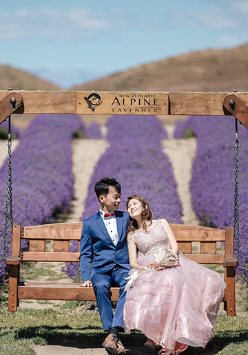 J&T: New Zealand Pre-wedding Photoshoot at Lavender Farm