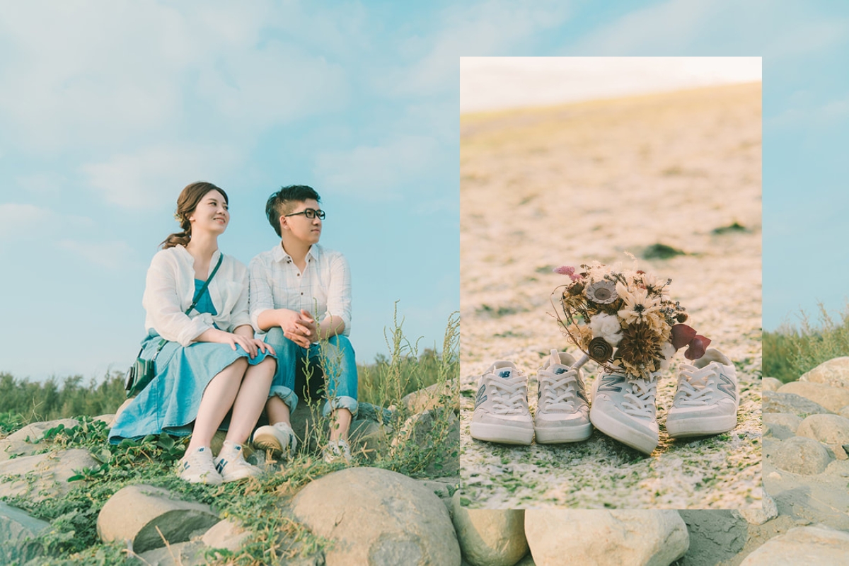 Taiwan Pre-Wedding Photoshoot Local Neighbourhood Street Garden Beach by  on OneThreeOneFour 21