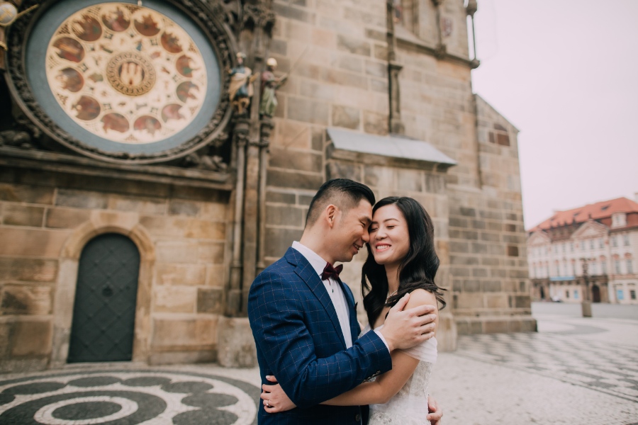 Prague Czech Republic Adventurous prewedding photography with swans, mechanical clock, at Old Town Hall by Nika on OneThreeOneFour 16