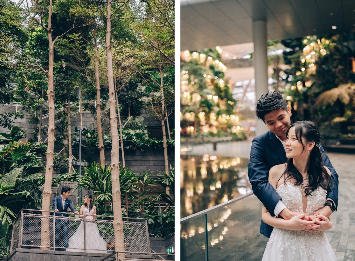 E&S: Modern pre-wedding at architectural wonder Changi Airport Jewel by Cheng on OneThreeOneFour 14