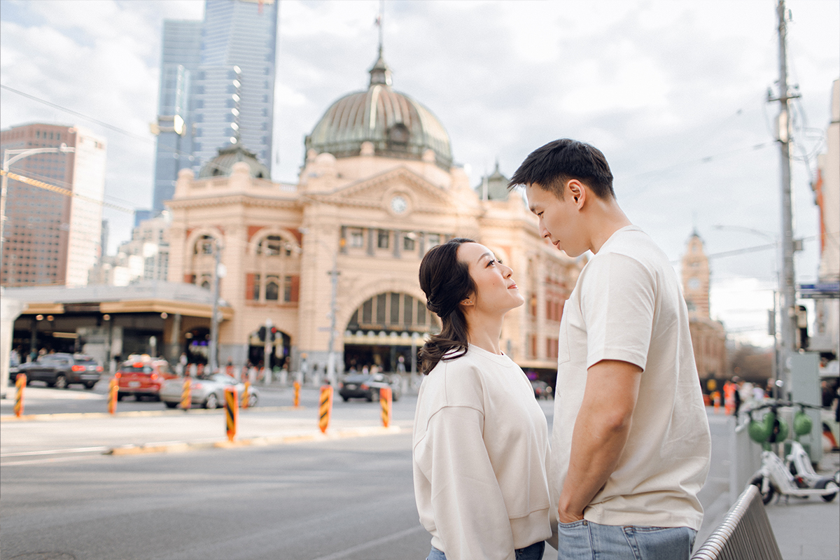 Australia Melbourne Pre-Wedding Photoshoot at Carlton Garden, St Patrick Cathedral & Flinders Street Railway Station by Freddie on OneThreeOneFour 16