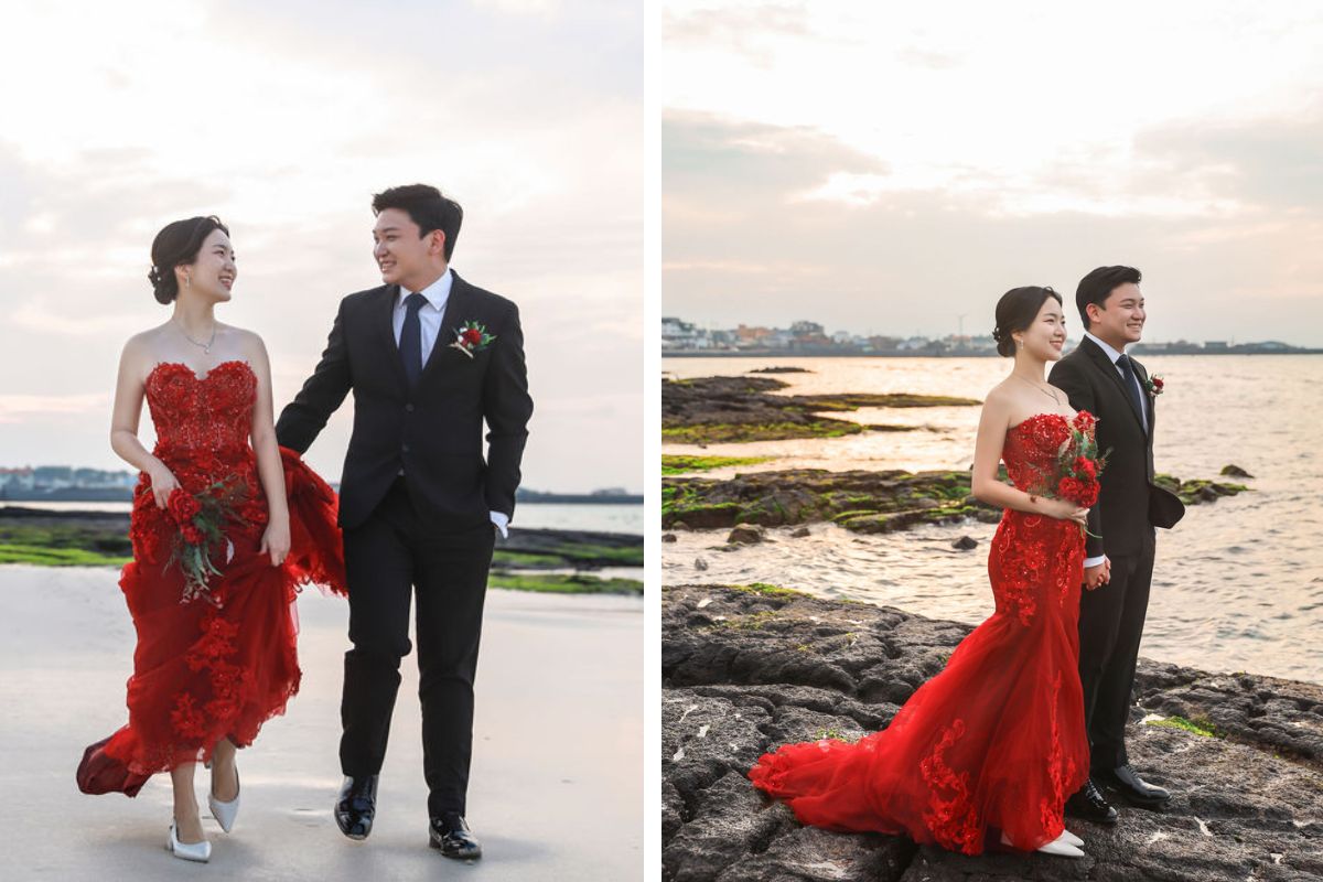 Jeju Prewedding Photoshoot At Saebyeoul Oreum, Camellia Hill Botanic Gardens And Hyeopjae Beach by Byunghyun on OneThreeOneFour 17