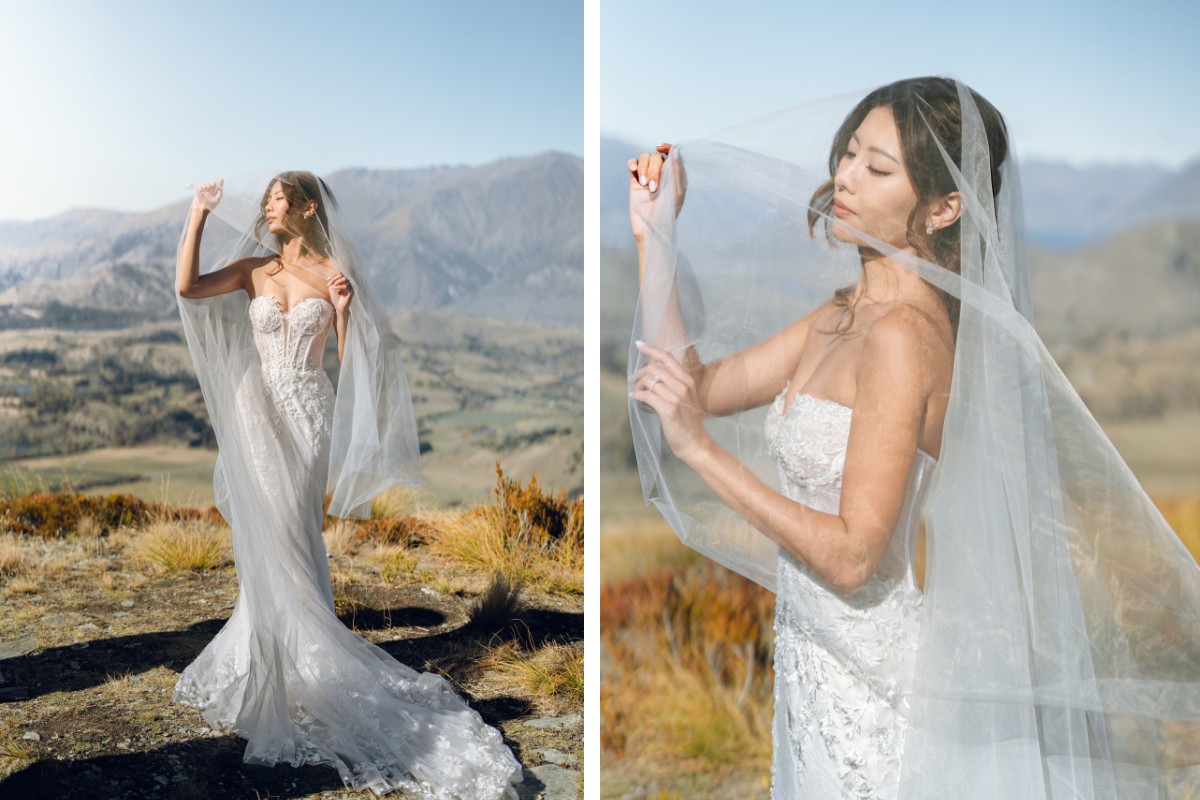 New Zealand Autumn Pre-Wedding Photoshoot Twin Peak Skippers Canyon Alpaca Farm Hilltop Cardrona Night Shoot Kombi Van by Fei on OneThreeOneFour 16