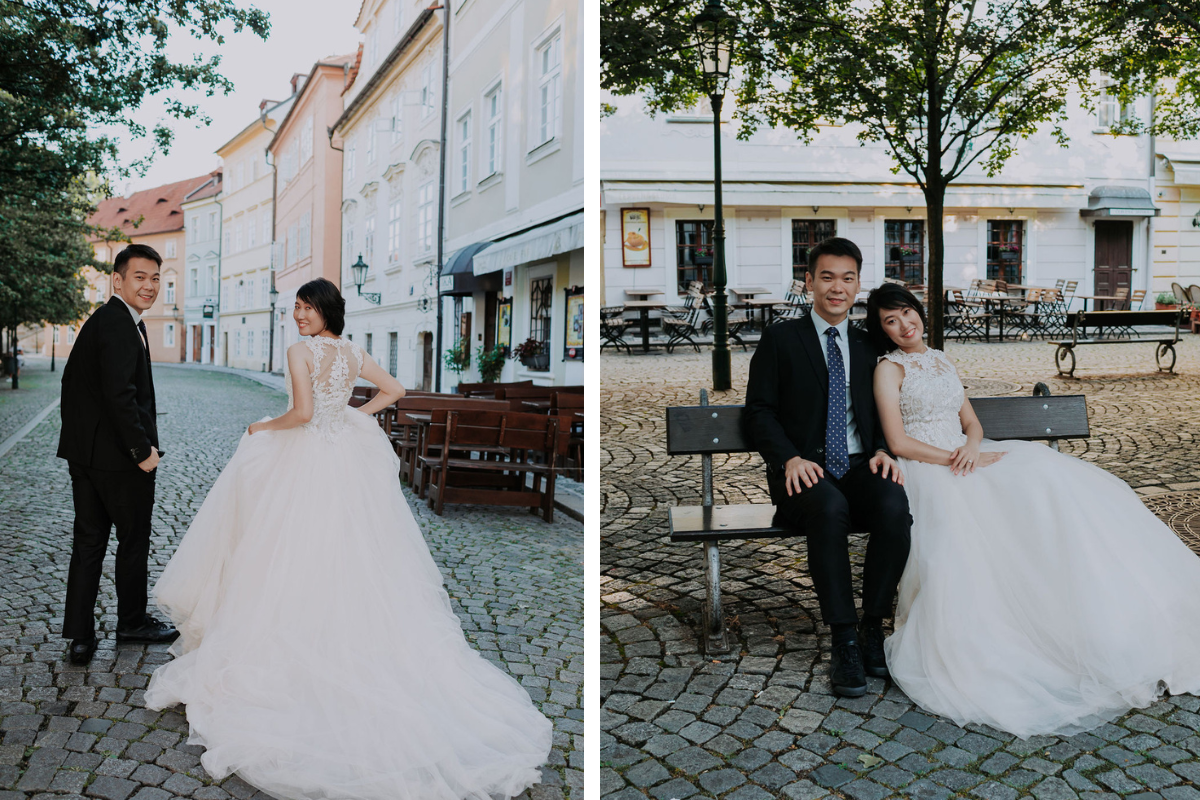 Prague prewedding photoshoot at Old Town Square and Charles Bridge, Vojanovy Gardens by Nika on OneThreeOneFour 1