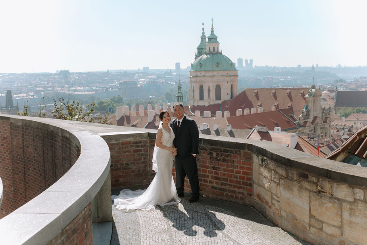 Prague prewedding photoshoot at St Vitus Cathedral, Charles Bridge, Vltava Riverside and Old Town Square Astronomical Clock by Nika on OneThreeOneFour 22
