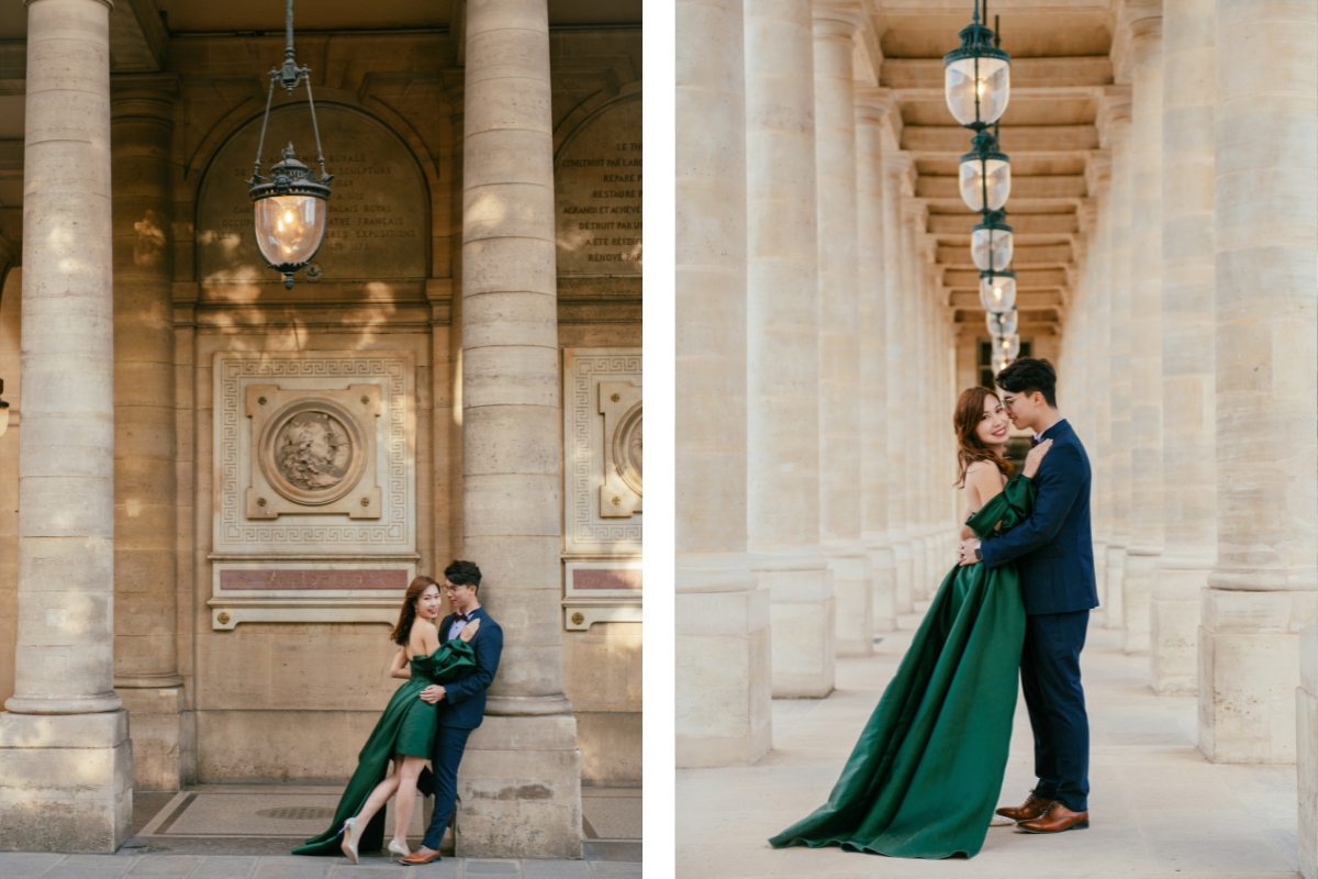 Paris Pre-Wedding Photoshoot with Avenue de Camoens, Port Debily, Bir Hakeim, Tuileries Garden, Louvre Pyramid, Palais Royal, and a Parisian Cafe. by Arnel on OneThreeOneFour 18