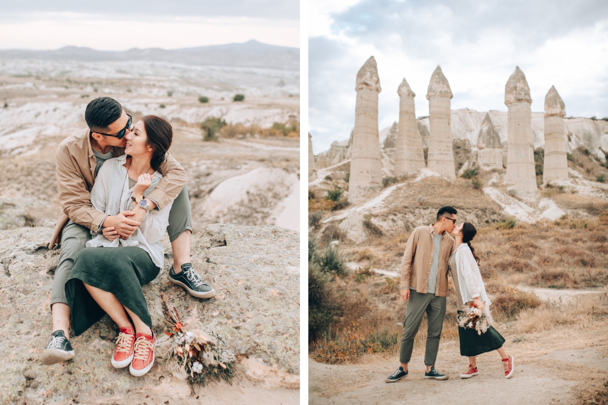 Cappadocia Pre-Wedding Photoshoot Hot Air Balloons Carpet Shop Rose Valley Fairy Chimneys by Aric on OneThreeOneFour 12