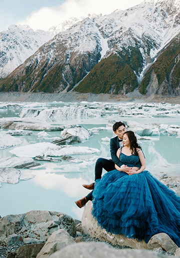New Zealand Snow Mountains and Glaciers Pre-Wedding Photoshoot