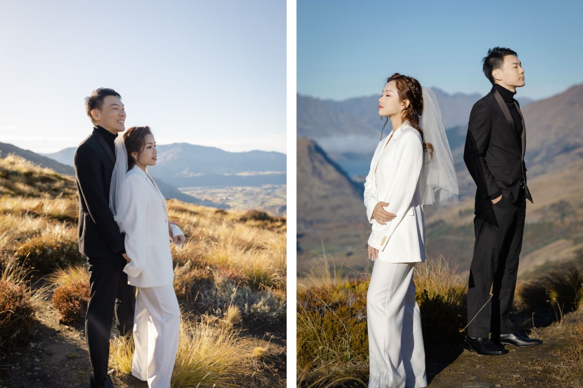 New Zealand Autumn Golden Foliage Peak Pebbled Lake Pre-Wedding Photoshoot  by Fei on OneThreeOneFour 7