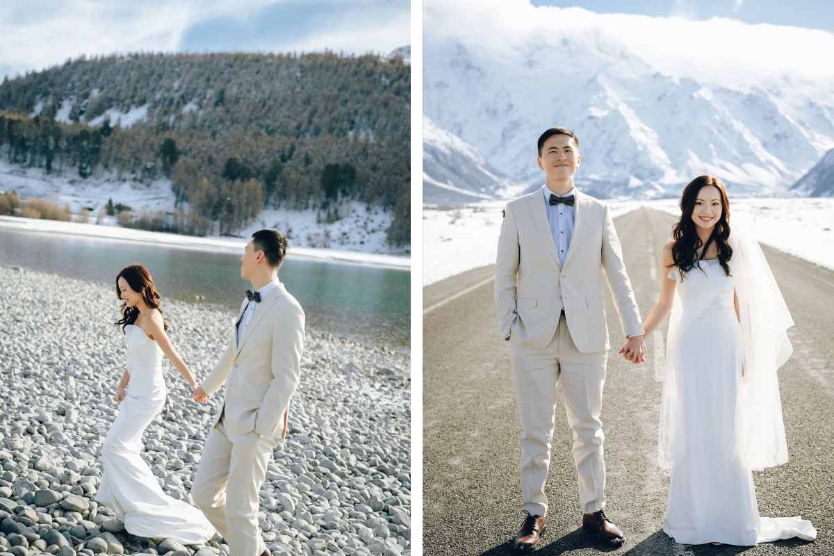 New Zealand Pre-Wedding Photoshoot with Lake Wakatipu, Skippers Canyon, Lake Tekapo, Mount Cook, and Omarama Clay Cliffs by Fei on OneThreeOneFour 16