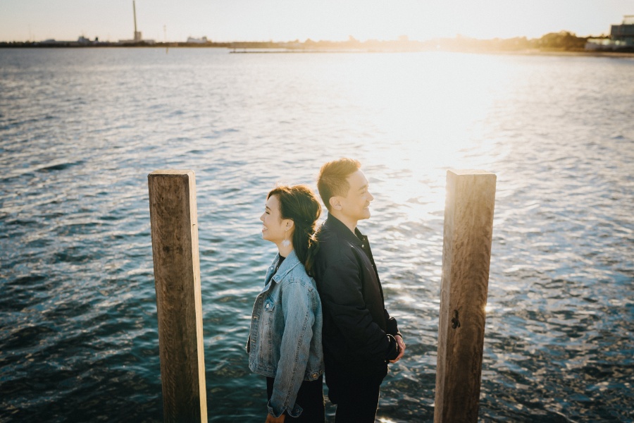 M&K: Melbourne Golden Hour Pre-wedding Photoshoot at Princes Pier by Felix on OneThreeOneFour 21
