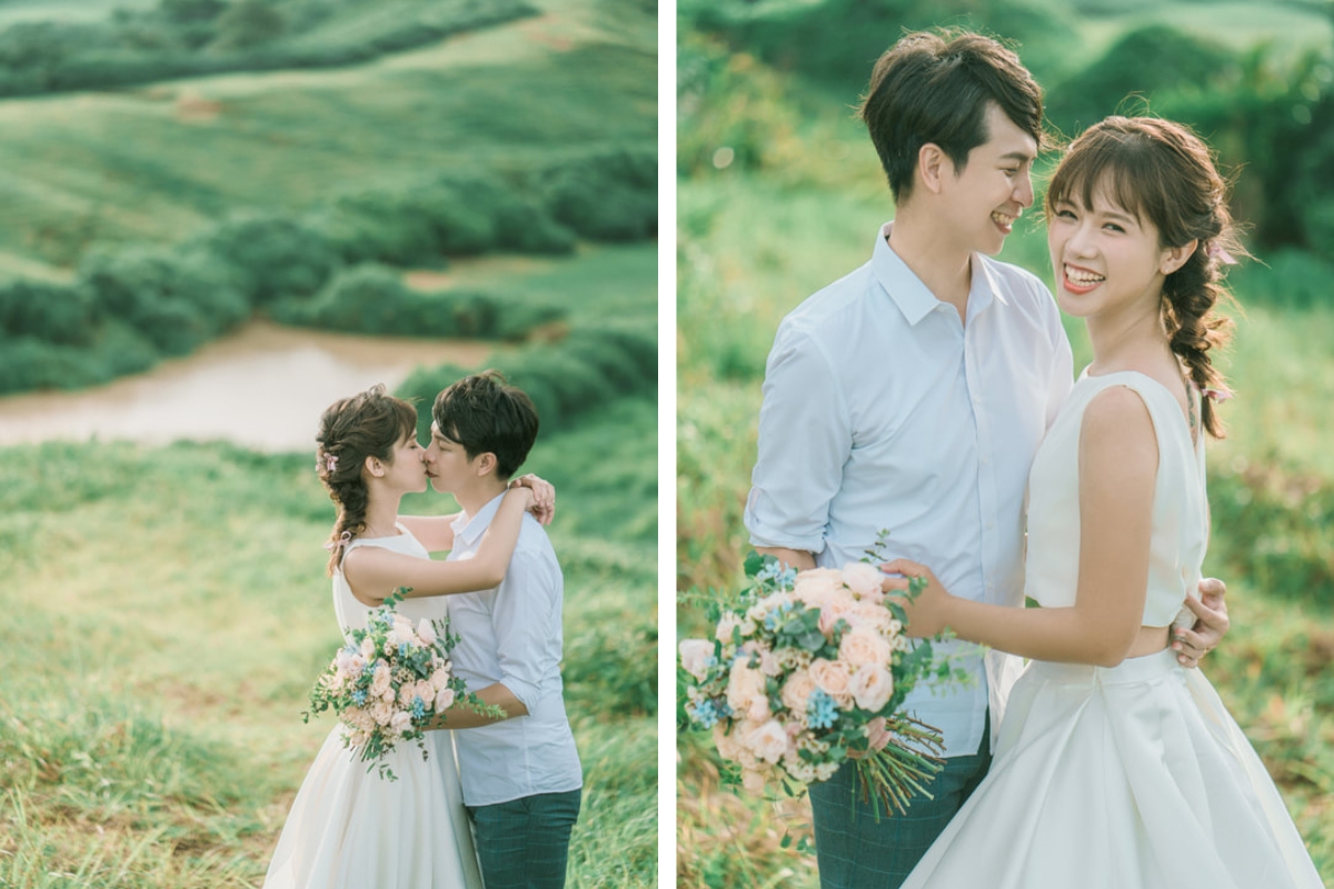 Taiwan Pre-Wedding Photoshoot Quaint Neighborhood Lush Green Hills Beach Romantic Getaway by  on OneThreeOneFour 15