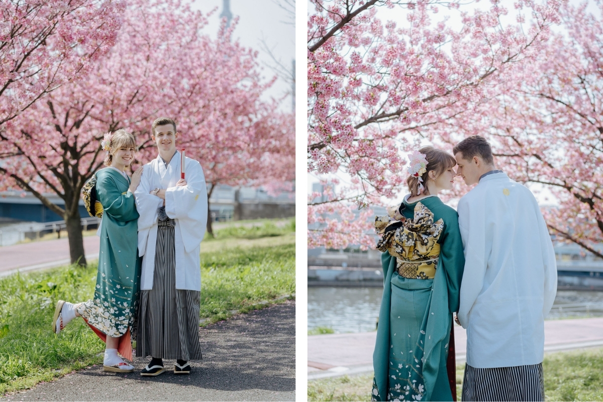 Tokyo Pre-Wedding Photoshoot with Shioiri Park, Lake Kawaguchiko, and Shinjuku by Dahe on OneThreeOneFour 5