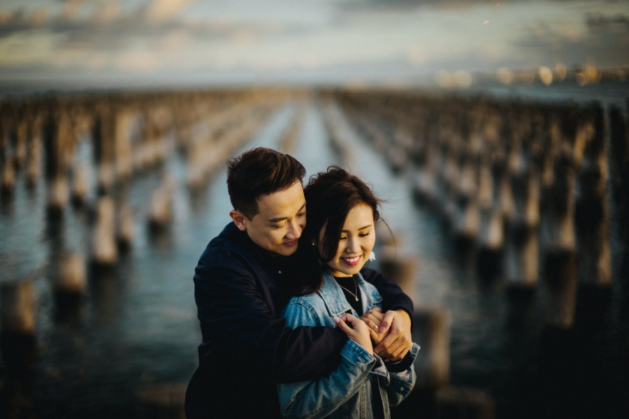 M&K: Melbourne Golden Hour Pre-wedding Photoshoot at Princes Pier by Felix on OneThreeOneFour 26