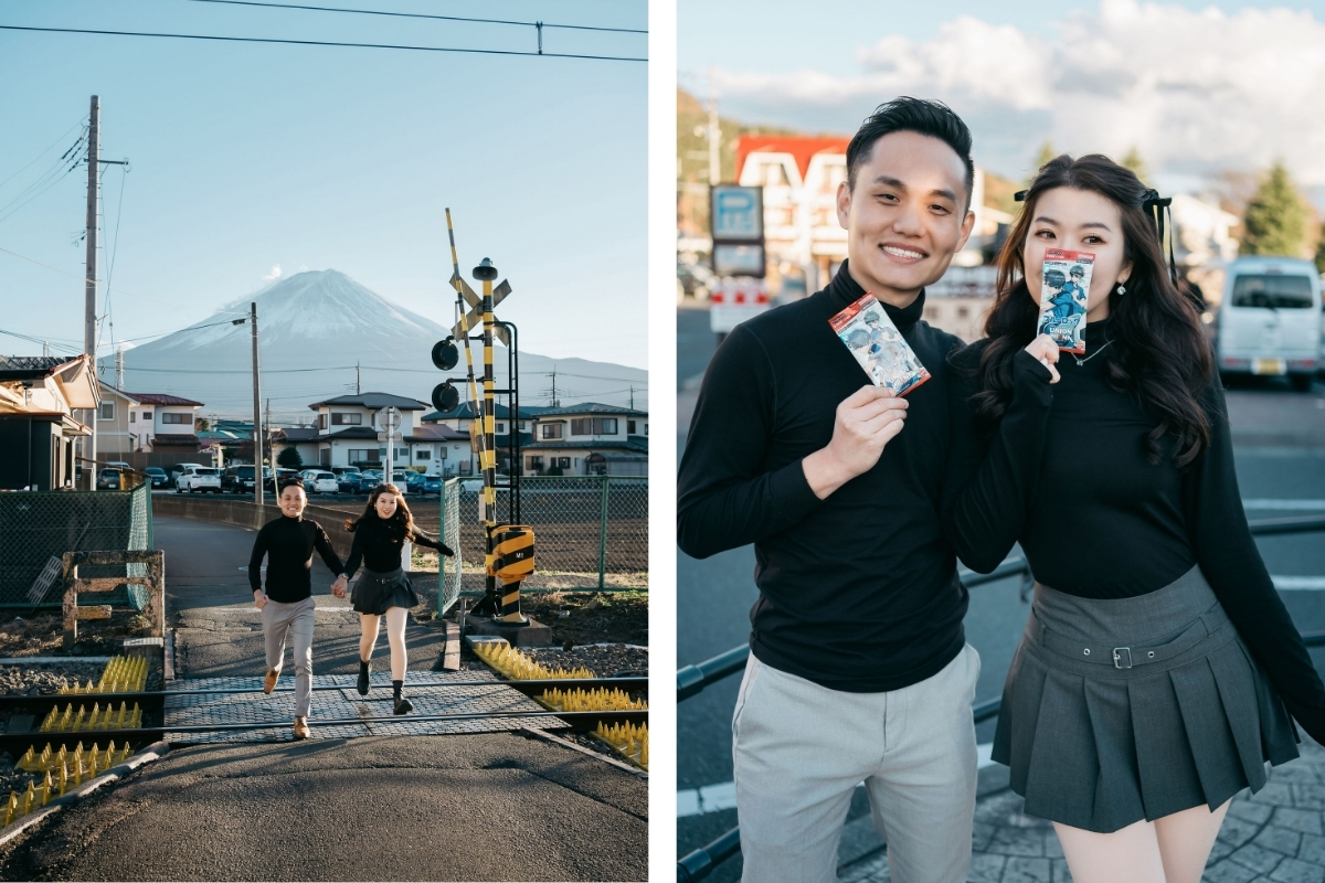 Tokyo Pre-Wedding Photoshoot with Chureito Pagoda, Lake Kawaguchiko, and Lawson Mt. Fuji by Dahe on OneThreeOneFour 18