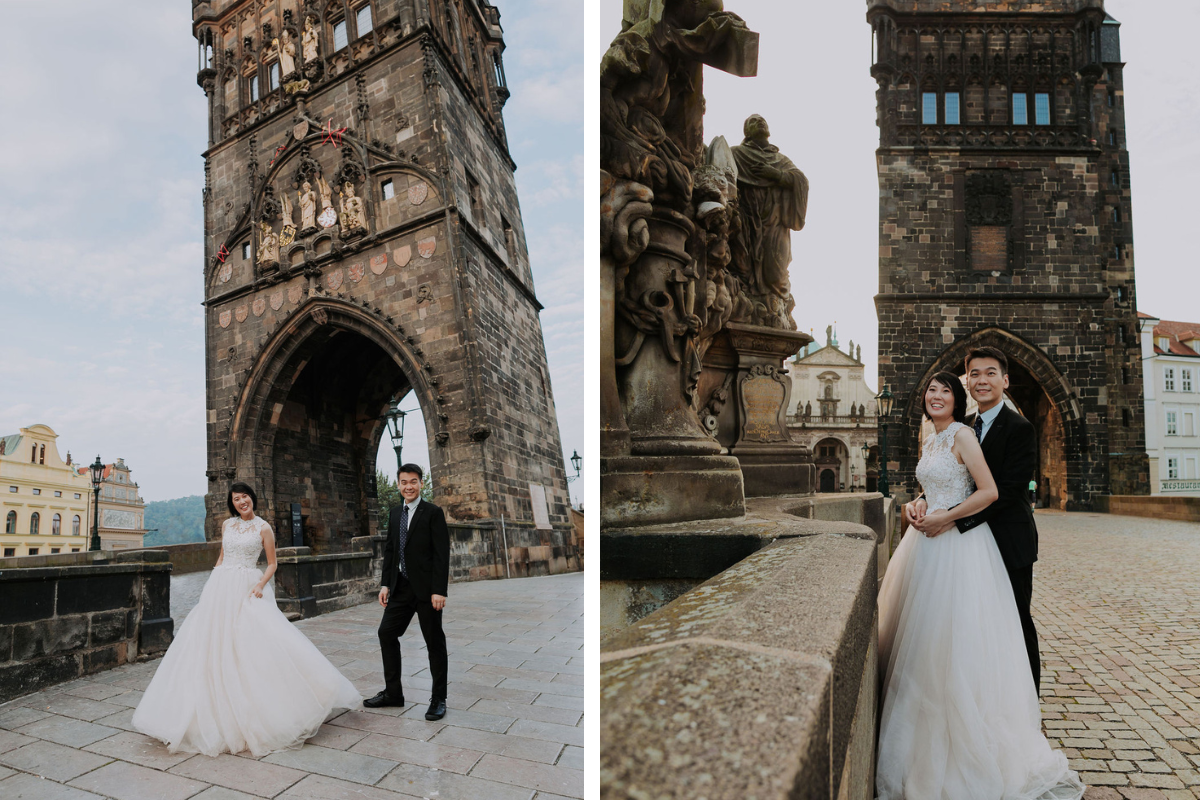 Prague prewedding photoshoot at Old Town Square and Charles Bridge, Vojanovy Gardens by Nika on OneThreeOneFour 9
