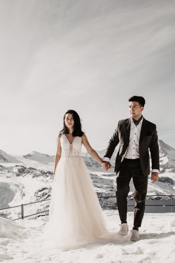 Pre-wedding on the idyllic snowy mountain, Zermatt, Matterhorn by Tamara on OneThreeOneFour 7