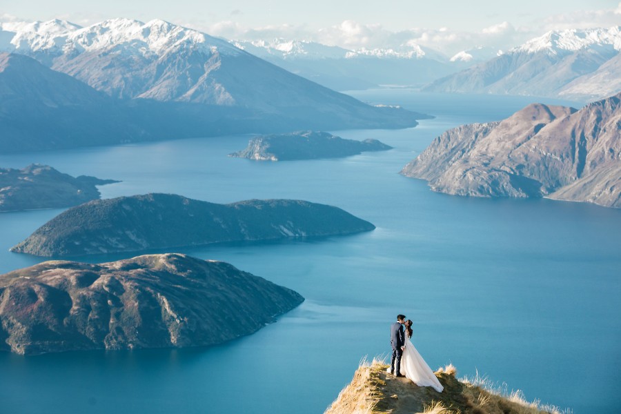New Zealand Pre-Wedding Photoshoot of R&C: at Alpaca farm, Coromandel Peak, Lake Pukaki, Lake Tekapo, Mt Cook during cherry blossom season by Fei on OneThreeOneFour 15