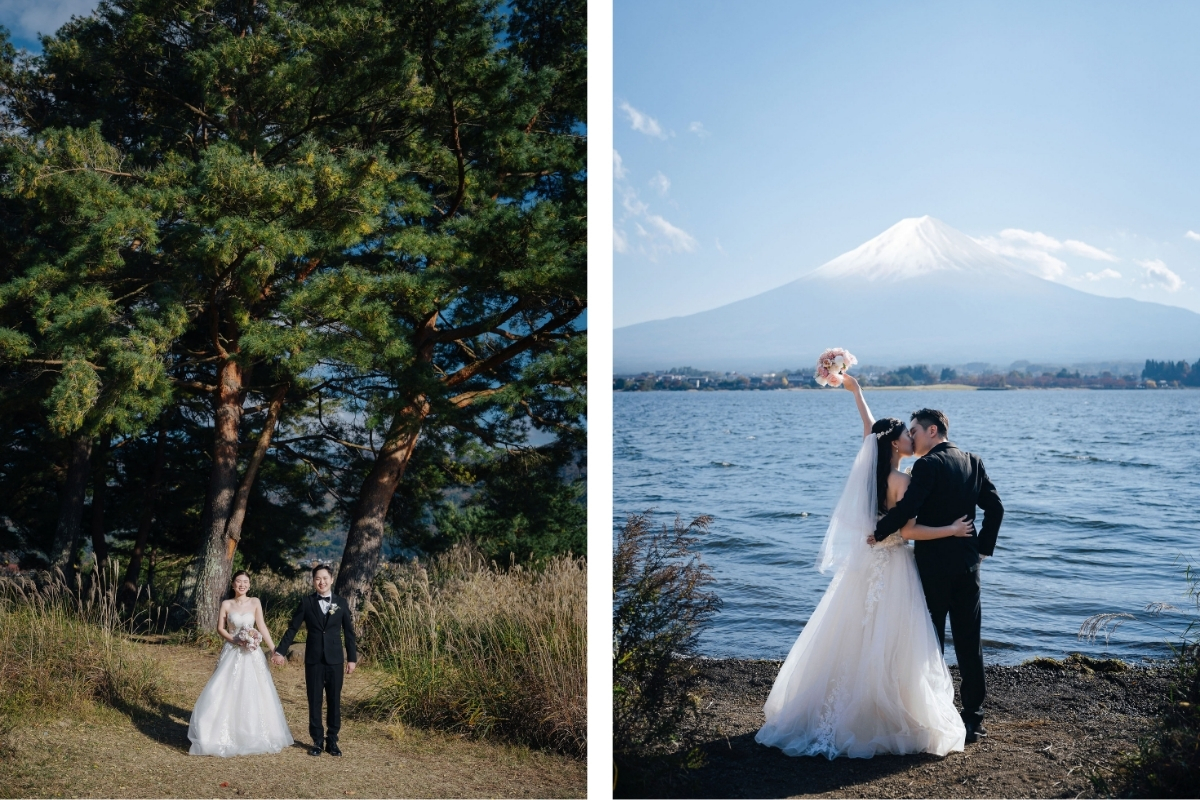 Tokyo Pre-Wedding Photoshoot with Chureito Pagoda, Lake Kawaguchiko, and Lake Yamanaka by Dahe on OneThreeOneFour 14