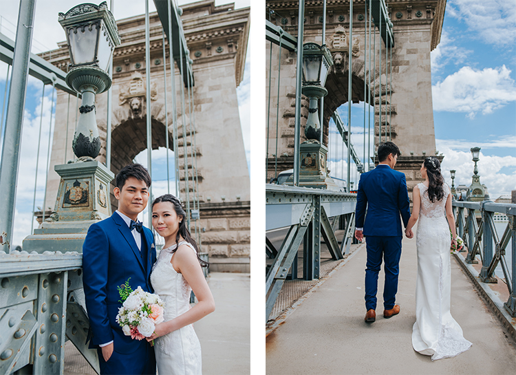 budapest wedding photoshoot Széchenyi Chain Bridge