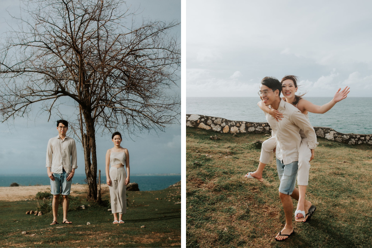 巴厘島婚纱拍攝：巴都爾火山熔岩地、季節性的萬壽菊花田以及巴朗岩壁和海灘 by Cahya on OneThreeOneFour 26