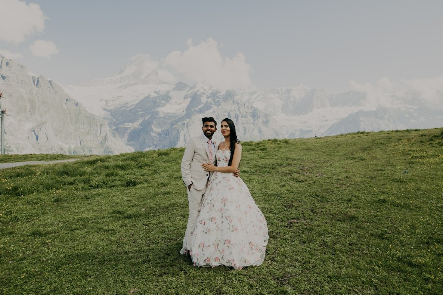 Outdoor Pre-wedding at Grindelwald, Switzerland with Snowy Mountain Peak by Eliano on OneThreeOneFour 2