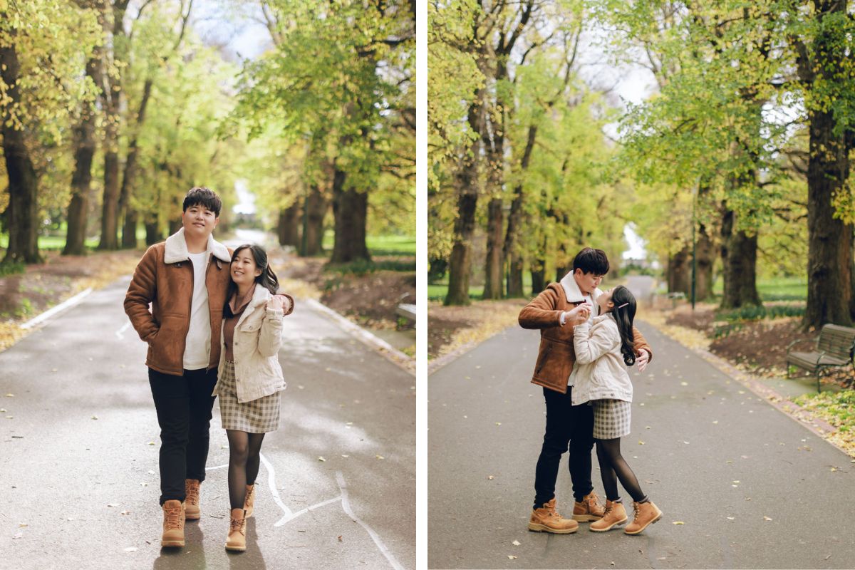 Melbourne Pre-wedding Photoshoot At St. Patrick's Cathedral, Carlton Gardens and Fitzroy Gardens In Autumn by Freddie on OneThreeOneFour 8