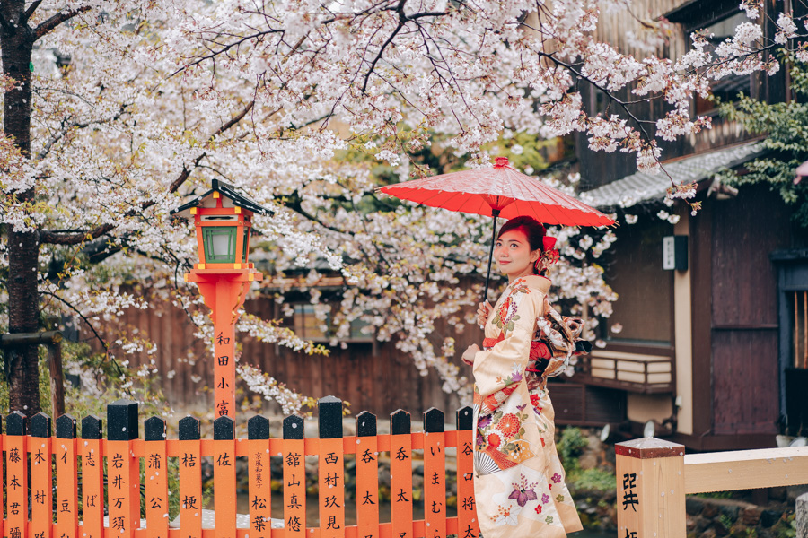Japan Cherry Blossoms Hanami in Kimono with Nara Deer in Kyoto by Kinosaki on OneThreeOneFour 1
