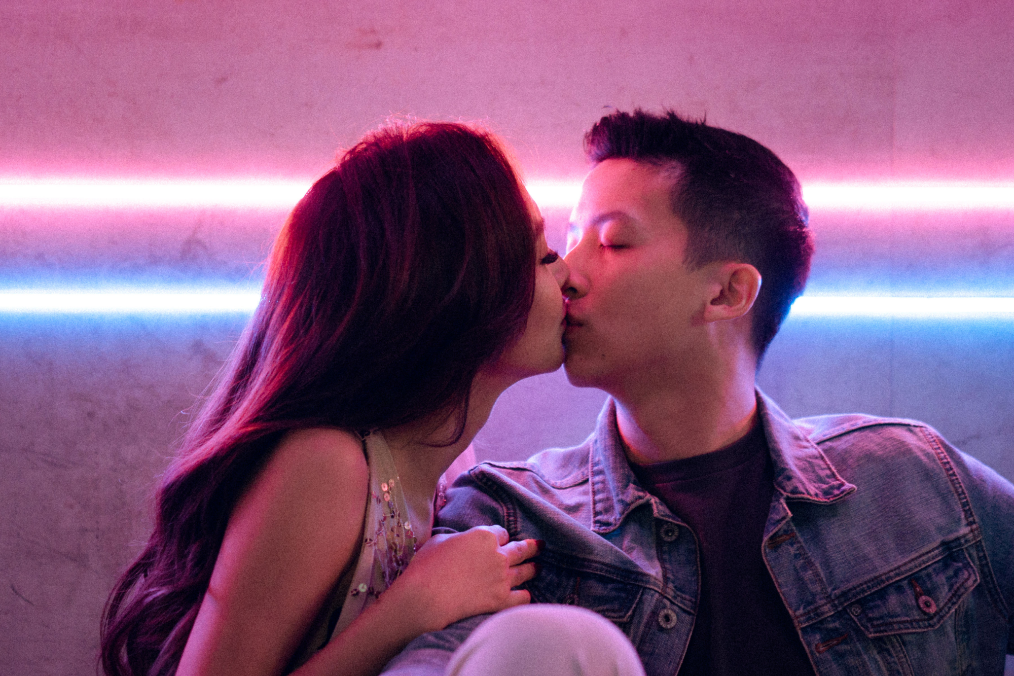 Trippy Disco Themed Casual Couple Photoshoot At A Neon Bar by Samantha on OneThreeOneFour 17