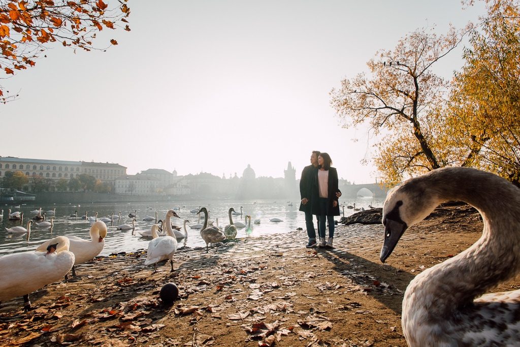 W&H Surprise Proposal Prague Photographer | Charles Bridge, Riverside by Nika on OneThreeOneFour 10