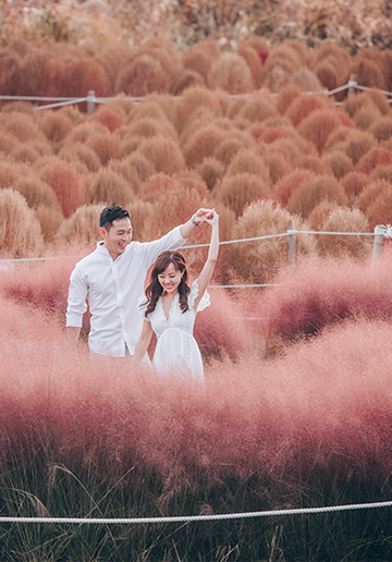 C&S: Korea Autumn Pre-Wedding at Hanuel Park with Pink Muhly Grass