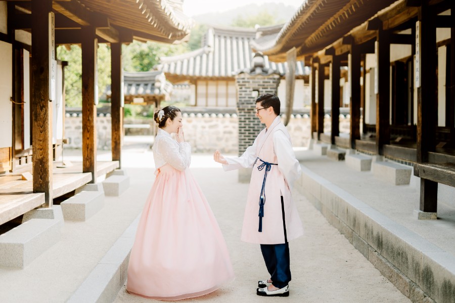 J&A: Korea Hanbok Pre-wedding Photoshoot At Namsangol Hanok Village by Jungyeol on OneThreeOneFour 6