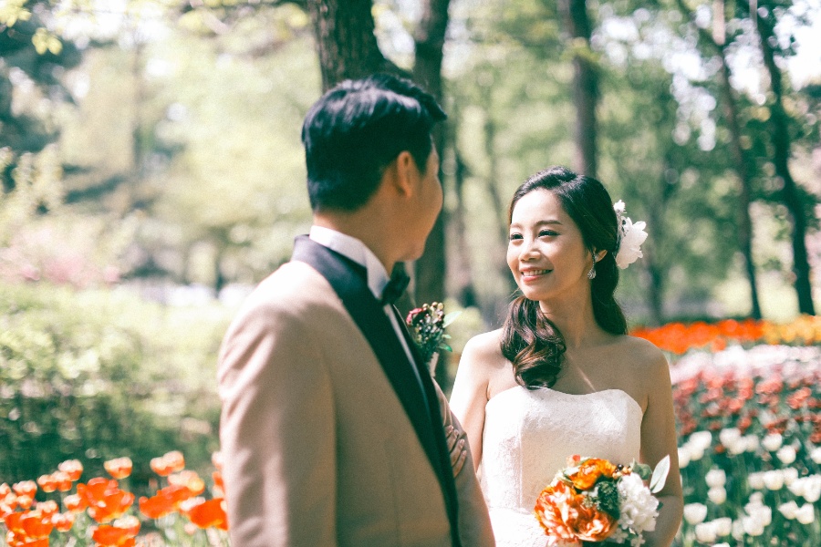 V&C: Hongkong Couple's Korea Pre-wedding Photoshoot at Kyung Hee University and Seoul Forest in Tulips Season by Beomsoo on OneThreeOneFour 20