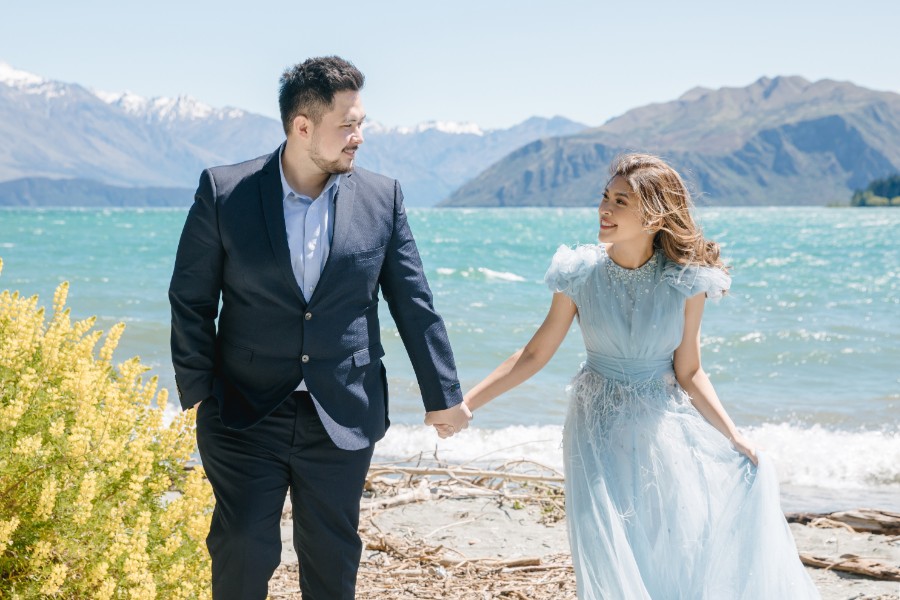 K&M: Dreamy pre-wedding in New Zealand at Coromandel Peak and alpaca farm during Lupin season  by Fei on OneThreeOneFour 8