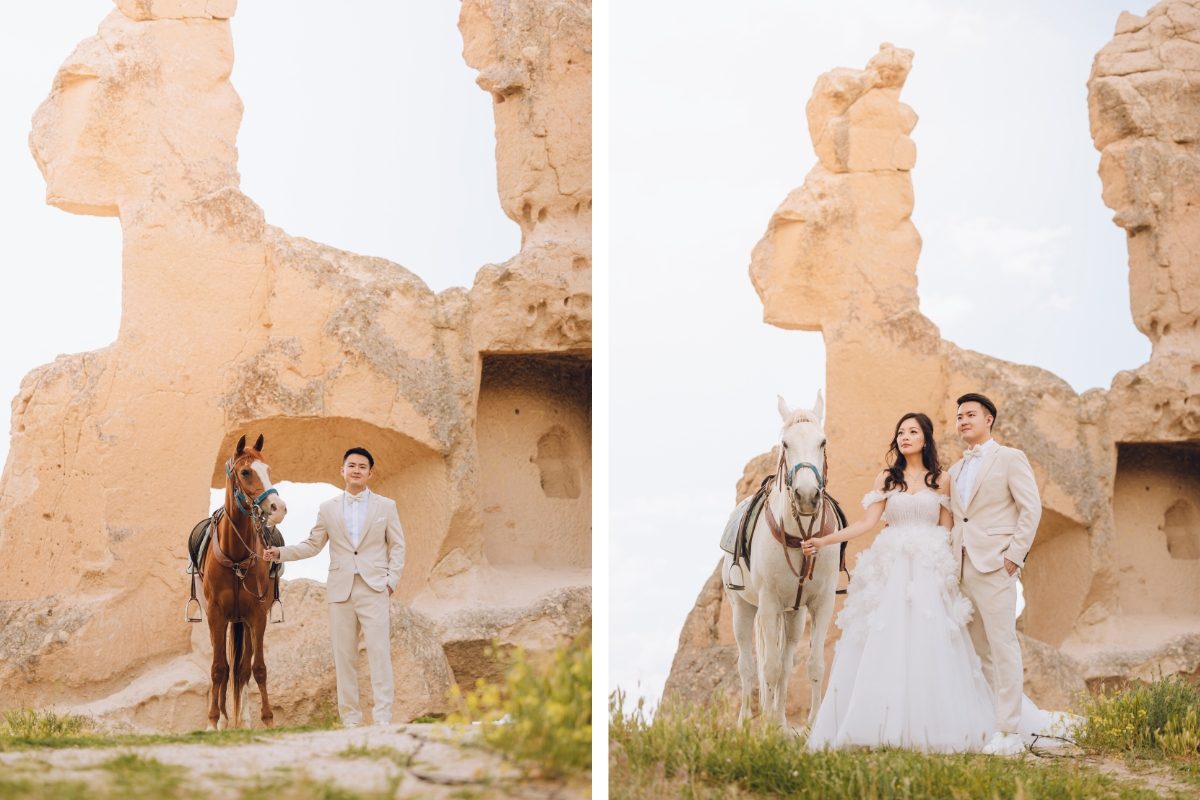 Cappadocia Pre-Wedding Photoshoot Hot Air Balloons Red Convertible Cave Hotel Roof Turkish Fairy Lamps Salt Lake by Aric on OneThreeOneFour 11