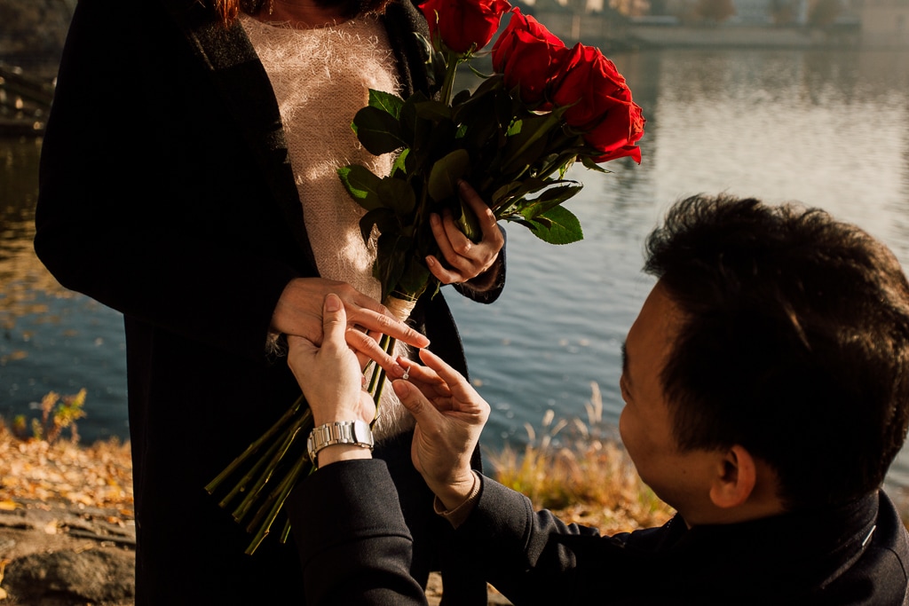 W&H Surprise Proposal Prague Photographer | Charles Bridge, Riverside by Nika on OneThreeOneFour 16