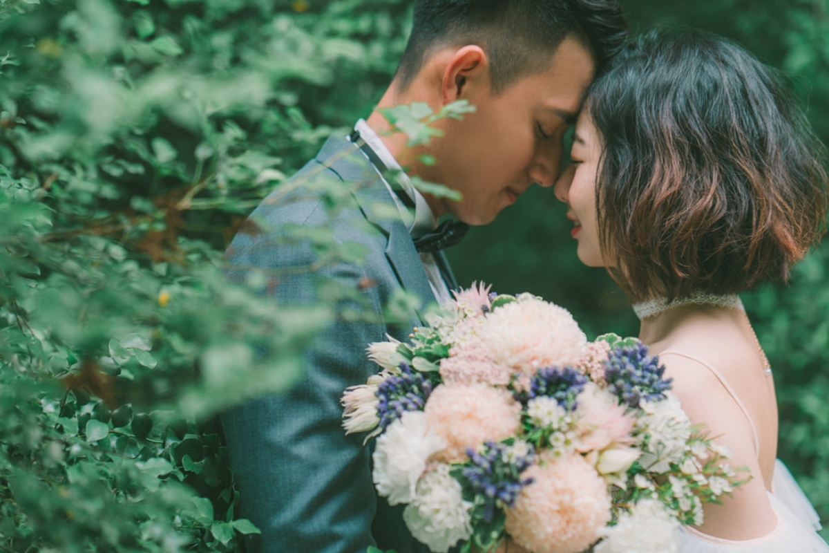 Taiwan Pre-Wedding Photoshoot Abandoned Estate Blue House Gardens by  on OneThreeOneFour 46