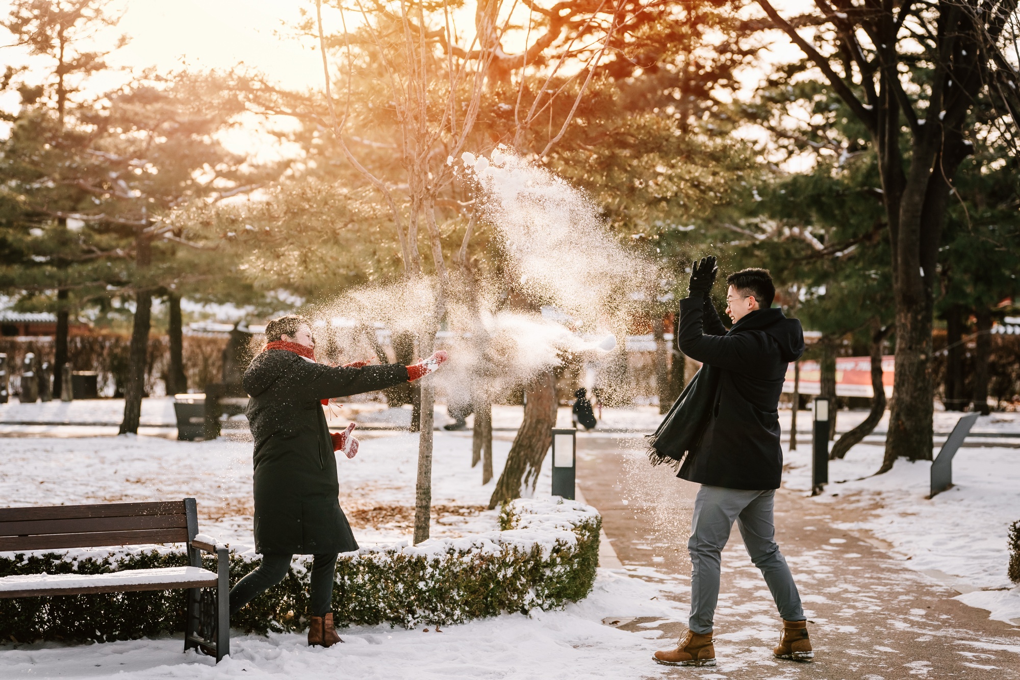 Whispers of Love in Seoul's Winter Wonderland: Snowy Pre-Wedding Extravaganza by Jungyeol on OneThreeOneFour 32