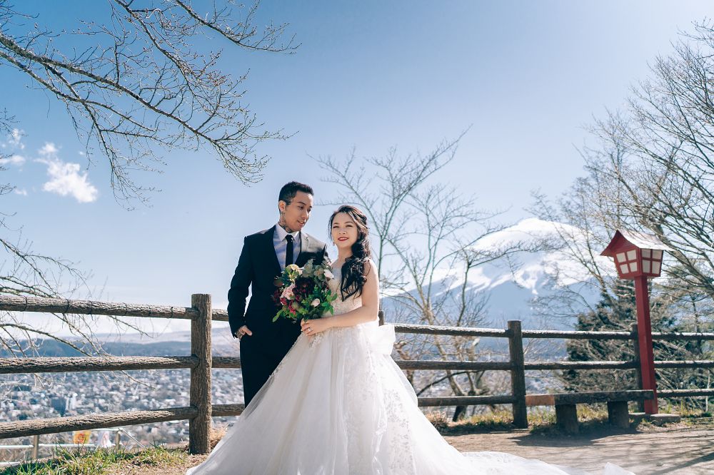 J&A: Pre-wedding in Tokyo with early blooming sakura and Mt Fuji by Dahe on OneThreeOneFour 12