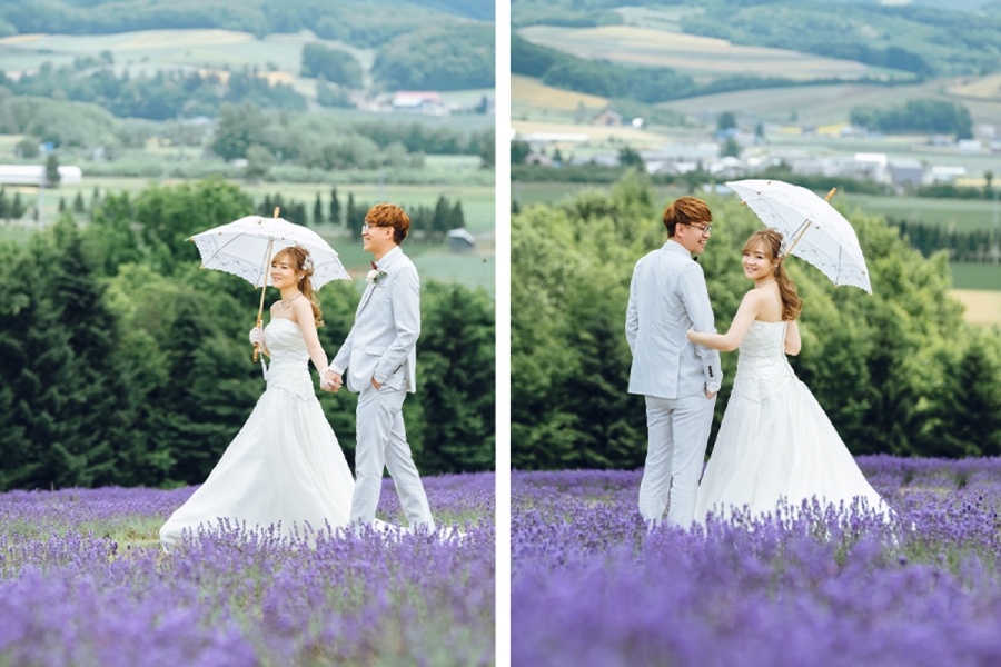 Romantic Summer Escape: Anthony & Gracie's Pre-Wedding Photoshoot in Hokkaido's Lavender Fields and Blue Ponds by Kuma on OneThreeOneFour 0