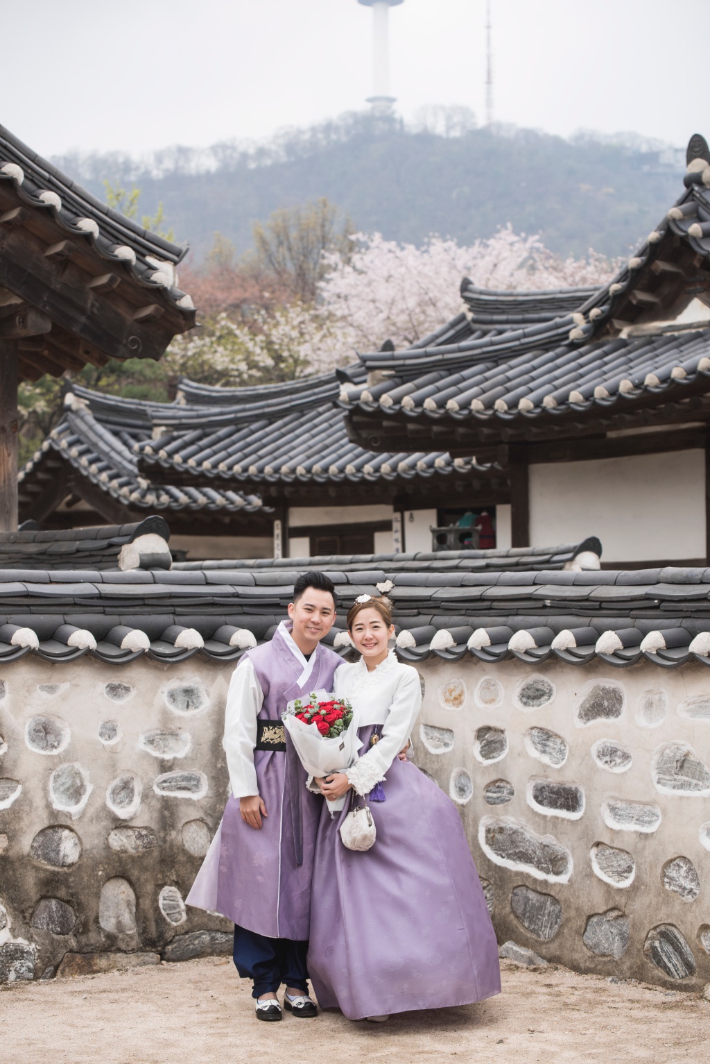 Korea Outdoor Hanbok Photoshoot And Surprise Proposal At Namsangol Hanok Village  by Jongjin  on OneThreeOneFour 8