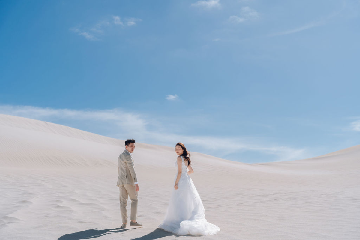 Perth Prewedding Photoshoot At Lancelin Sand Dunes, Wanneroo Pines And Sunset At The Beach by Rebecca on OneThreeOneFour 9